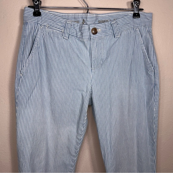 Size 0 Gap Brand Straight Leg Ankle Stripes Preppy Cotton Coastal Khakis By Gap - Picture 3 of 13